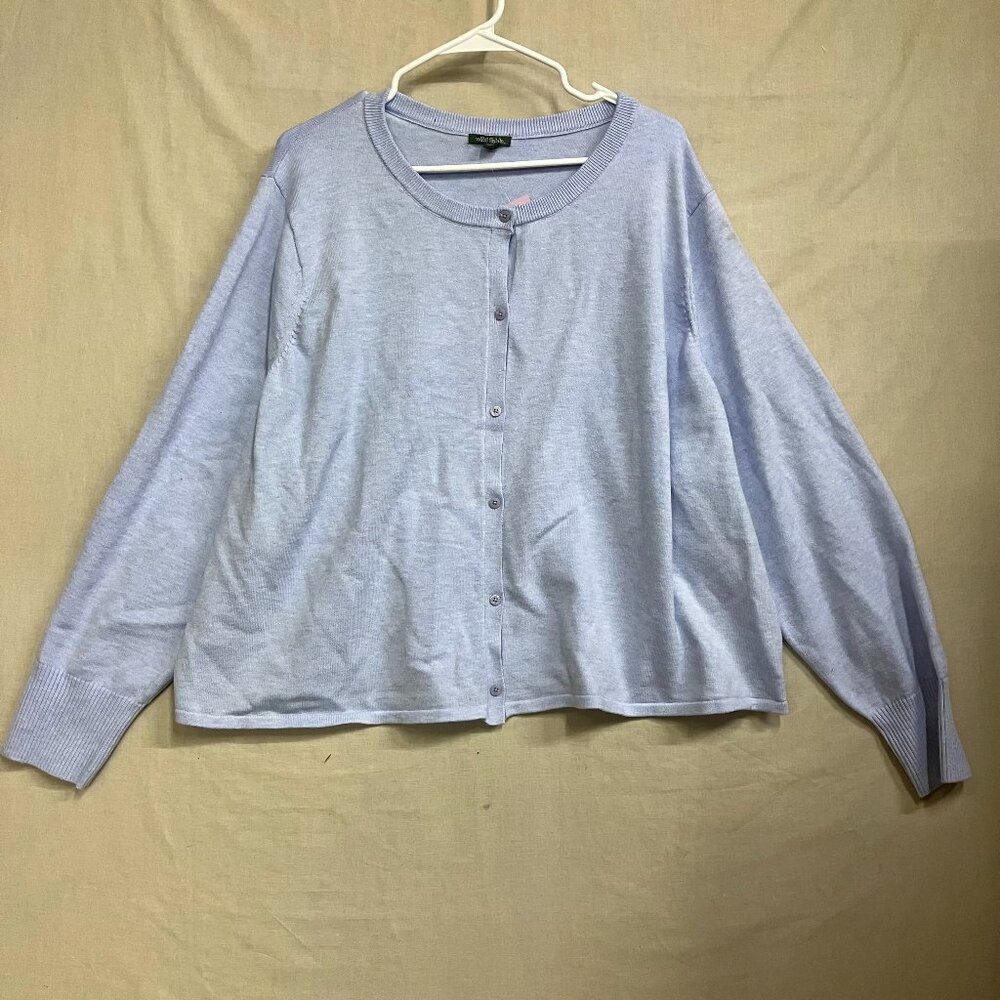 Wild Fable Women's Size 4X Baby Blue Button Front Cardigan Sweater Long Sleeve